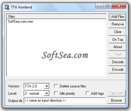 TTA frontend Screenshot