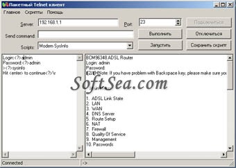 TelnetPackedClient Screenshot