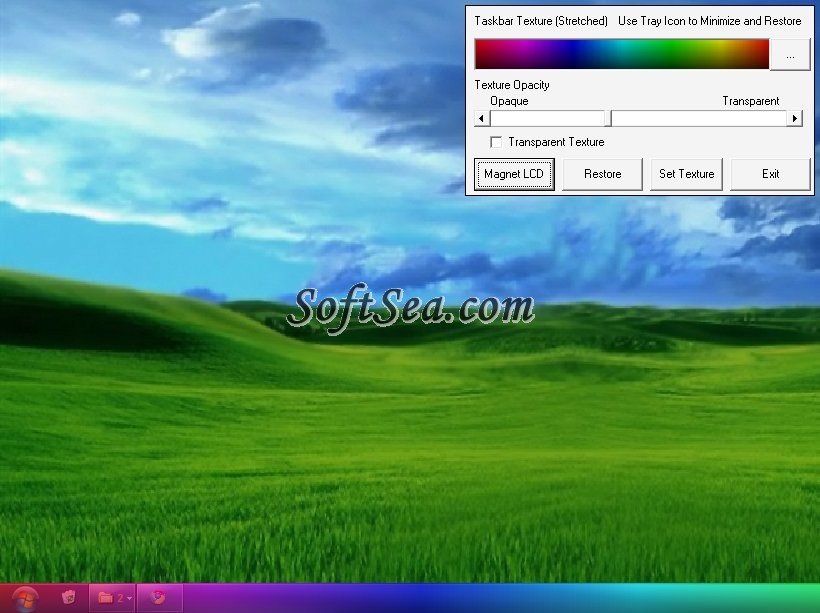 Texturized Taskbar Screenshot