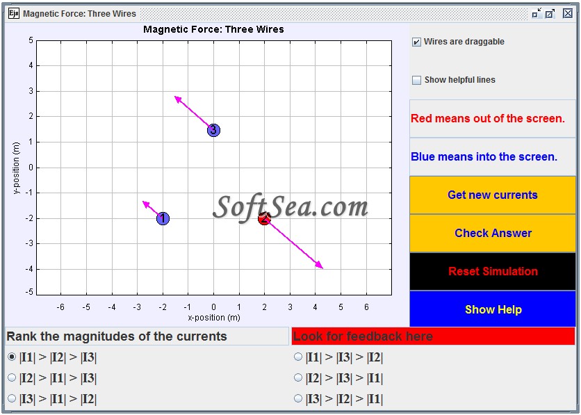 Three Current-Carrying Wire Screenshot