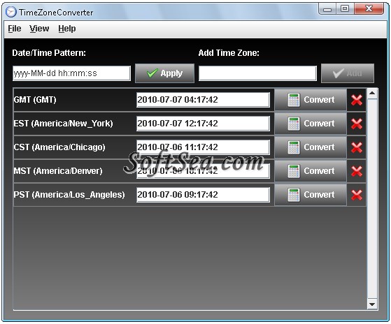 TimeZoneConverter Screenshot