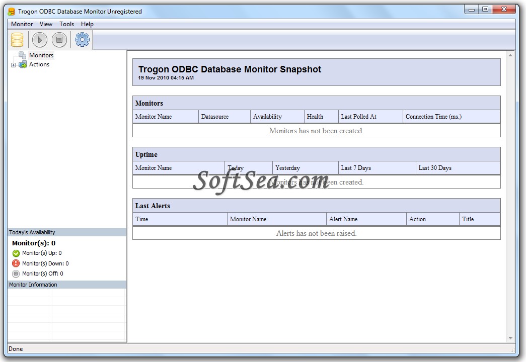 Trogon ODBC Database Monitor Screenshot