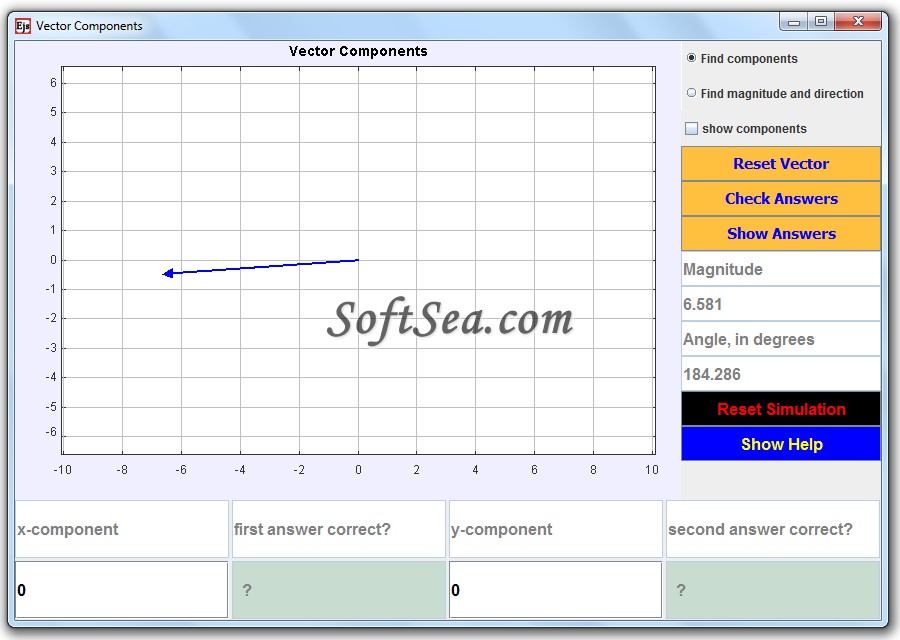 Vector Components Model Screenshot