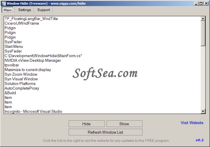Window Hidie Screenshot