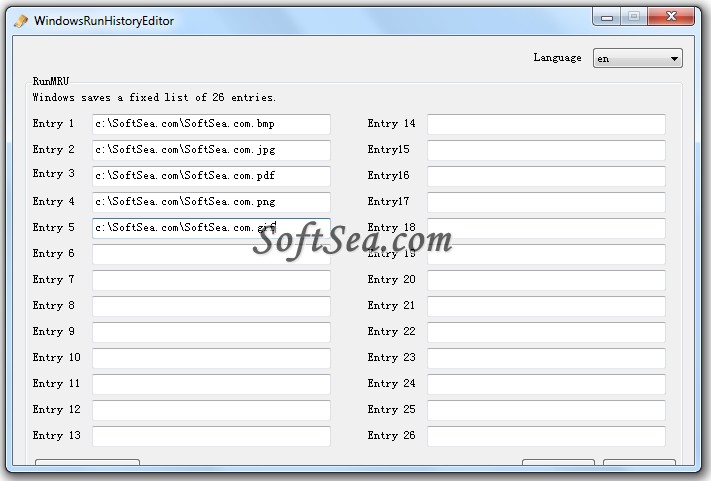 WindowsRunHistoryEditor Screenshot