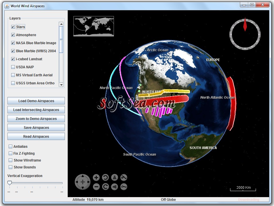 World Wind Airspaces Screenshot