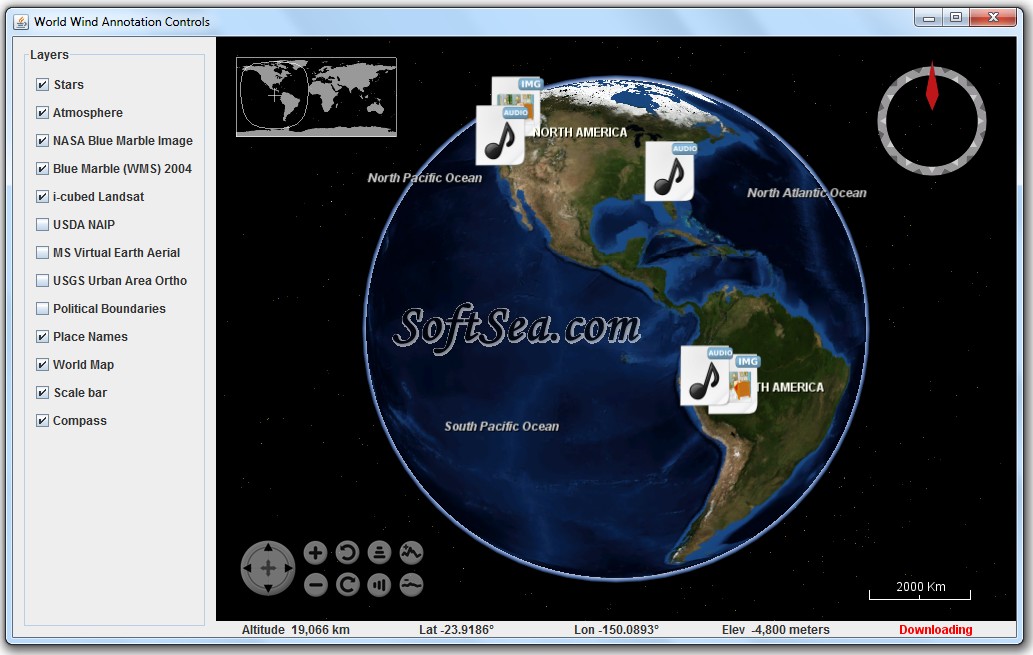 World Wind Annotation Controls Screenshot