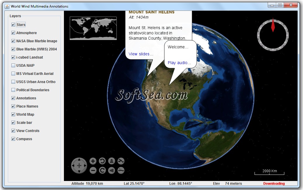 World Wind Multimedia Annotations Screenshot